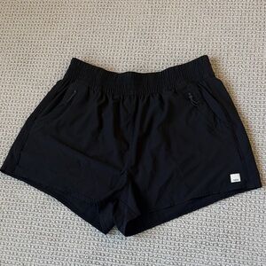 Vuori Black Women's Athletic Shorts with Zip Pockets